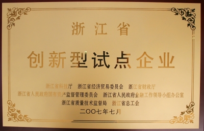 浙江省創(chuàng)新型試點(diǎn)企業(yè)