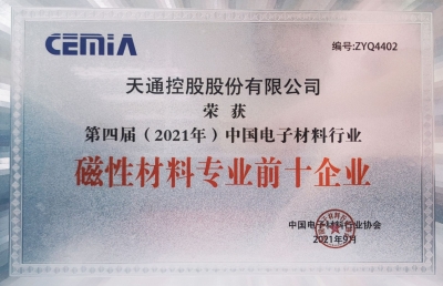 2021年中國(guó)電子材料行業(yè)磁性材料專(zhuān)業(yè)前十